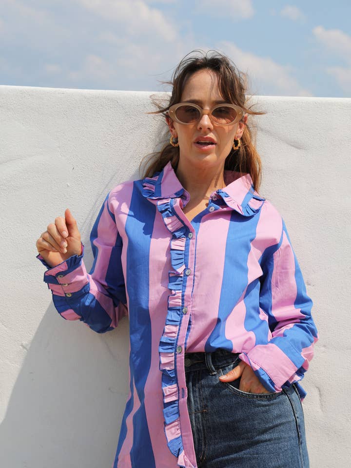 Frank & Dollys - Wholesale Button Down Shirt - Women's - Paloma Shirt - Marino5