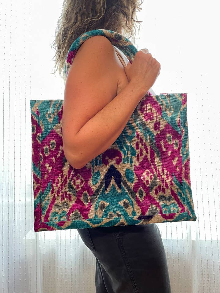 Borsa a tracolla in misto cotone di seta intrecciata a mano per la vendita all'ingrosso da parte di AJS Design Studio