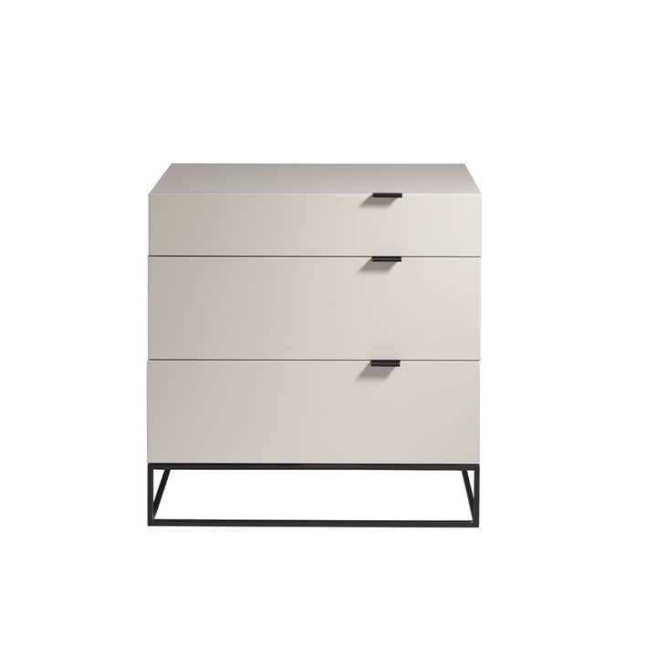 ANGEL CERDA - Wholesale Bedroom Furniture - Dresser in MDF lacquered in Gloss Pearl Grey, handles2