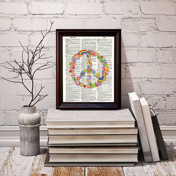Fresh Prints of CT - Wholesale Art Print - Peace Flowers Dictionary Print1
