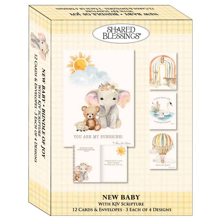 Crown Point Graphics - Wholesale Baby Card - Bundle of Joy - Box of 12 Assorted New Baby Cards2