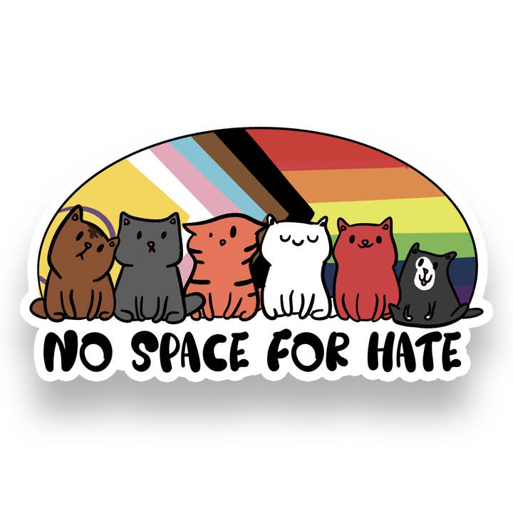 Rebel and Siren - Wholesale Sticker - No Space for Hate | LGBTQ | Protest | Vinyl Sticker | 3.5"