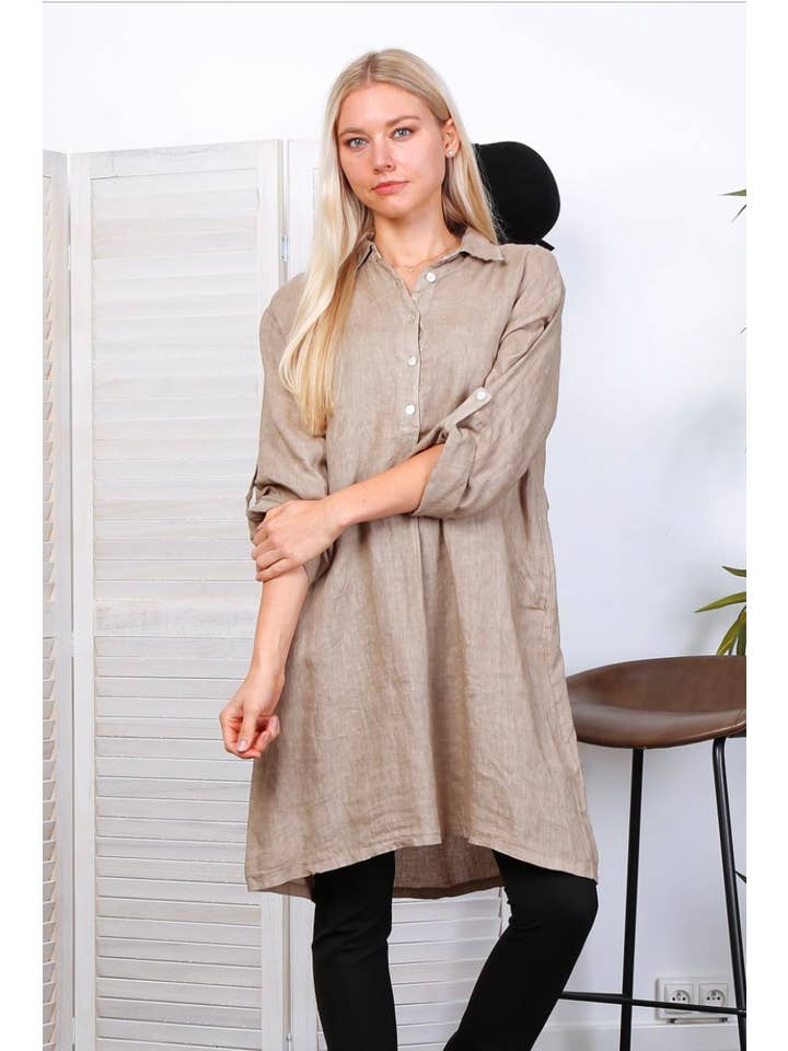 LÉA & LUC – Engroshandel Kjole - Dame – Korte kjoler i 100% hør REF. 13511