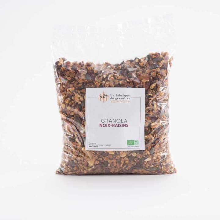 Bio-Walnuss-Trauben-Granola Bulk — 1 kg für den Großhandel von La Fabrique du Granolier
