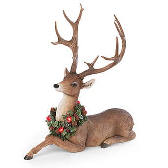 Napco - Wholesale Christmas Decoration - Deer w/ LED Wreath Item # 515680