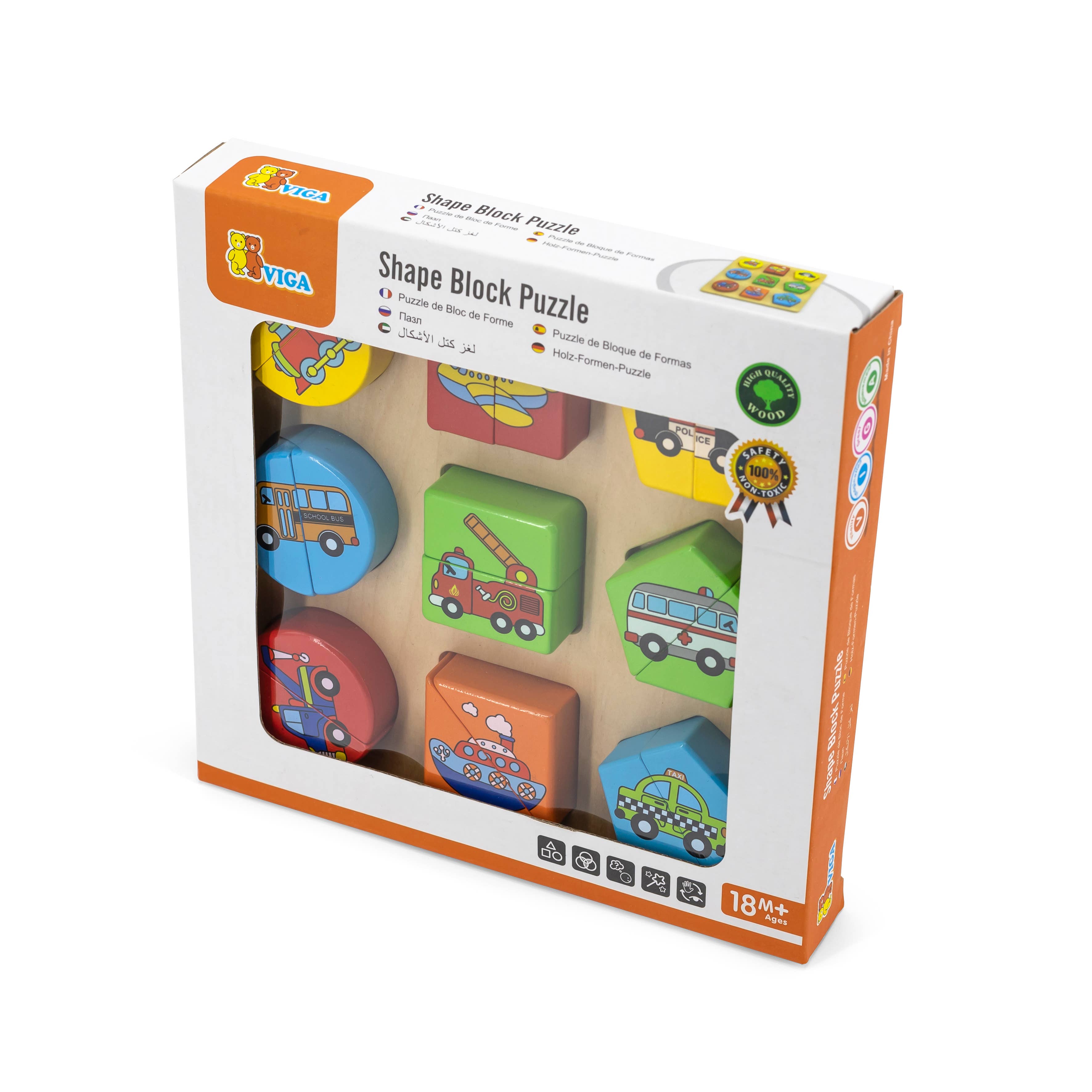 Trade Toys Limited - Wholesale Puzzle - Kids - Viga Shape Block Puzzle - Farm / Vehicle7