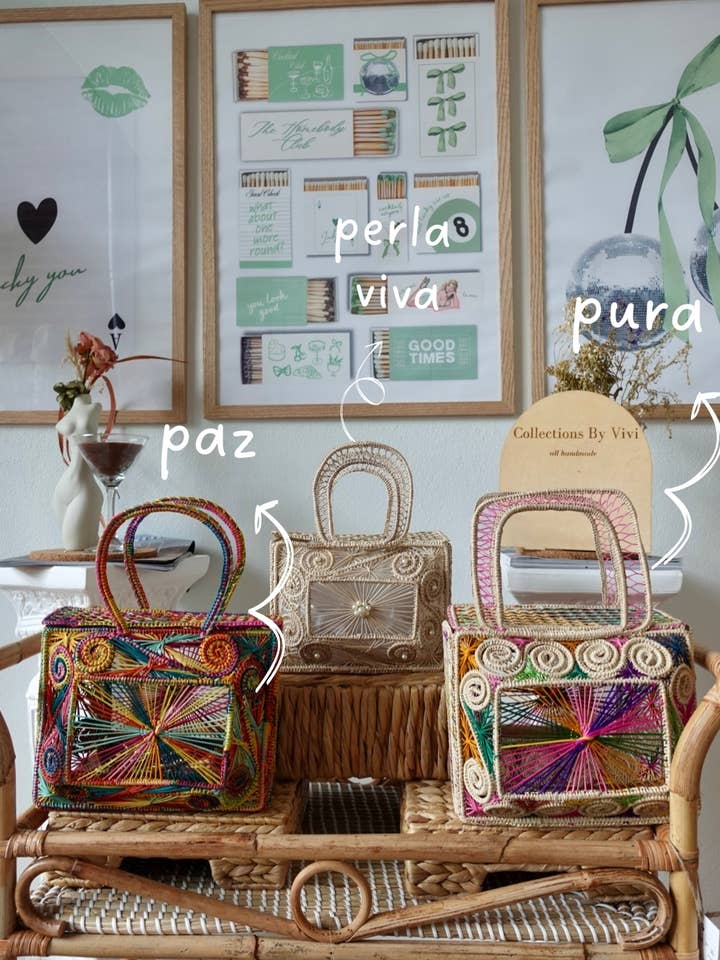 Handmade Artisanal Purse- Natural Palm for wholesale by Collections By Vivi