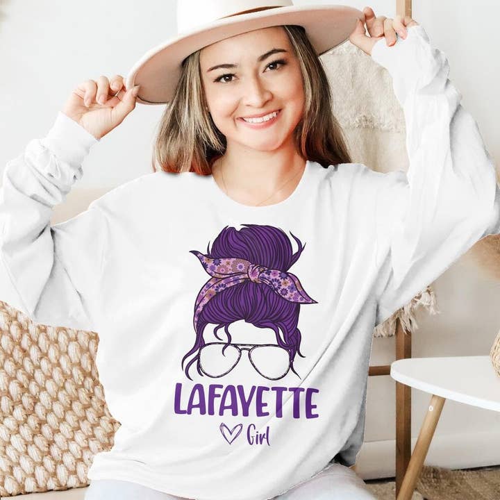 PositiveParty - Wholesale Screen Printed T-Shirt - Women's - Lafayette Girl Shirt, Born In Lafayette Gift6