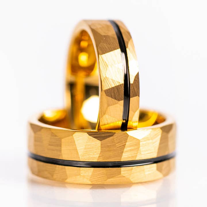 Gold Wedding Band for Men, Tungsten Ring Gold Plated 902 for wholesale by AxBands