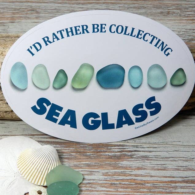 Beachcombing / Etched by the Sea – Adesivo por atacado – Eu prefiro estar coletando adesivo de vidro marinho Aqua10