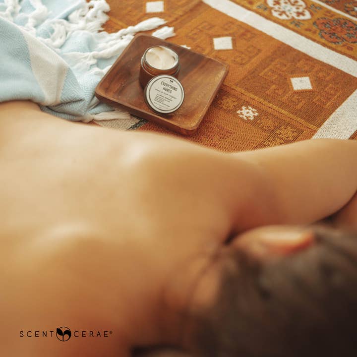 Scentcerae - Wholesale Muscle Lotion/Rub/Gel - EVERYTHING HURTS Muscle Rub on refillable cream jar