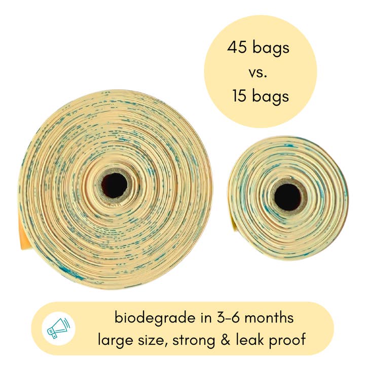 Monty's Bags - Wholesale Pet Poop Bag - 45 Bag Bulk Compostable Dog Poop Refill Rolls (360 Bags)6