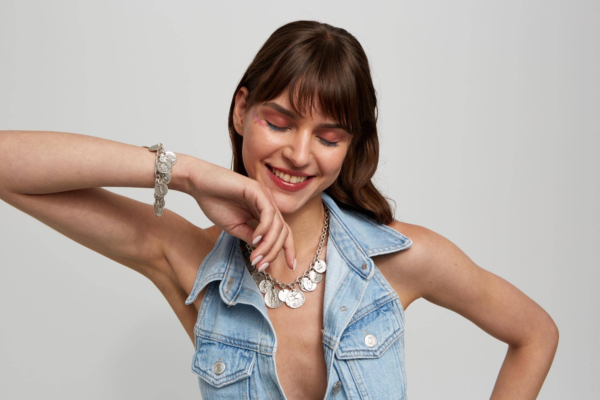 Chanour – wholesale Charm/dangle bracelet – Handmade Pewter Coin Bracelet - 29203