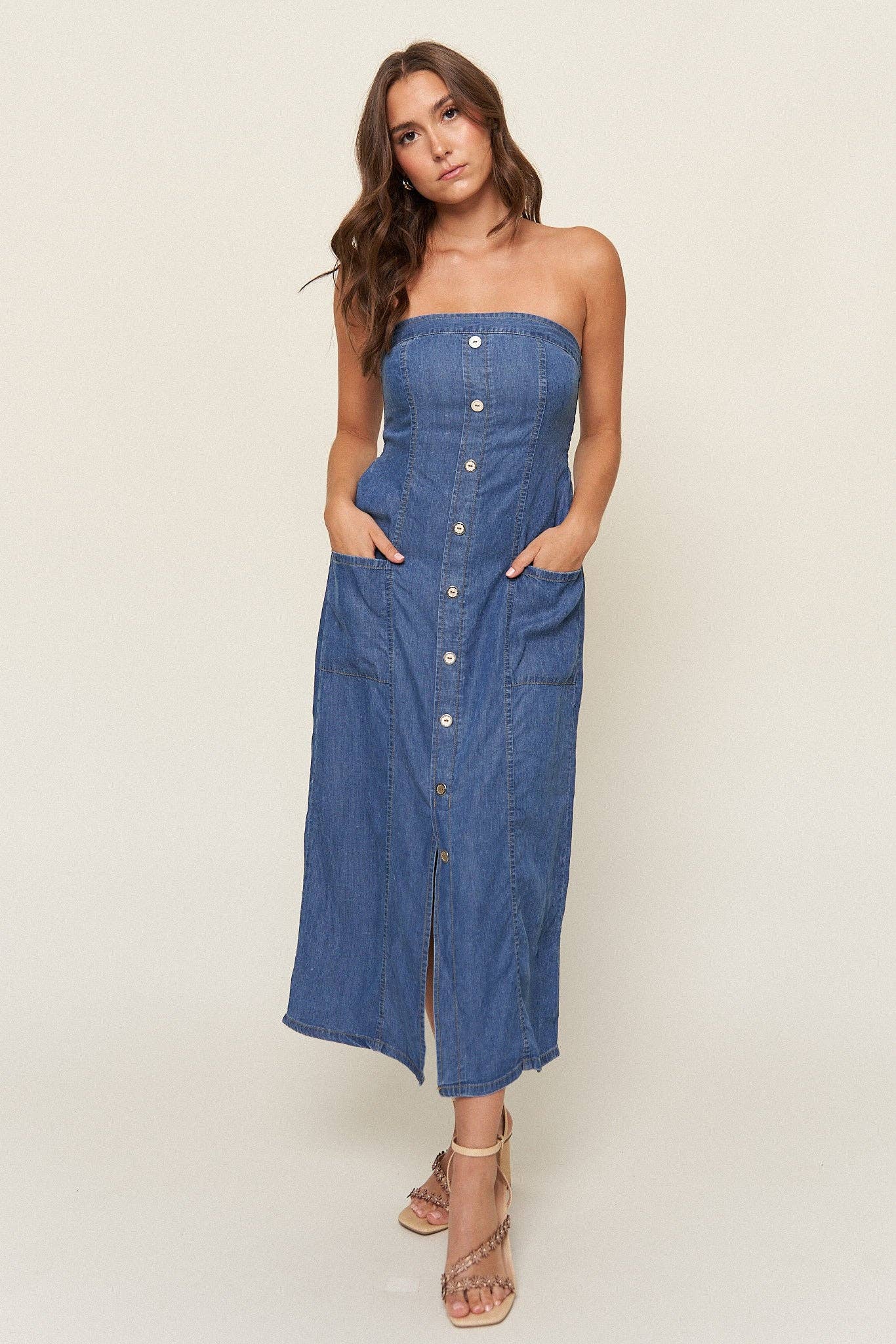 What Lo Wants - Wholesale Dress - Women's - Tahoma Tencel Denim Dress2