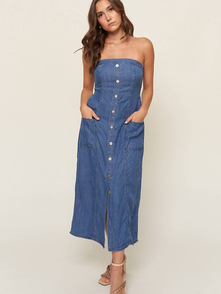 What Lo Wants - Wholesale Dress - Women's - Tahoma Tencel Denim Dress2