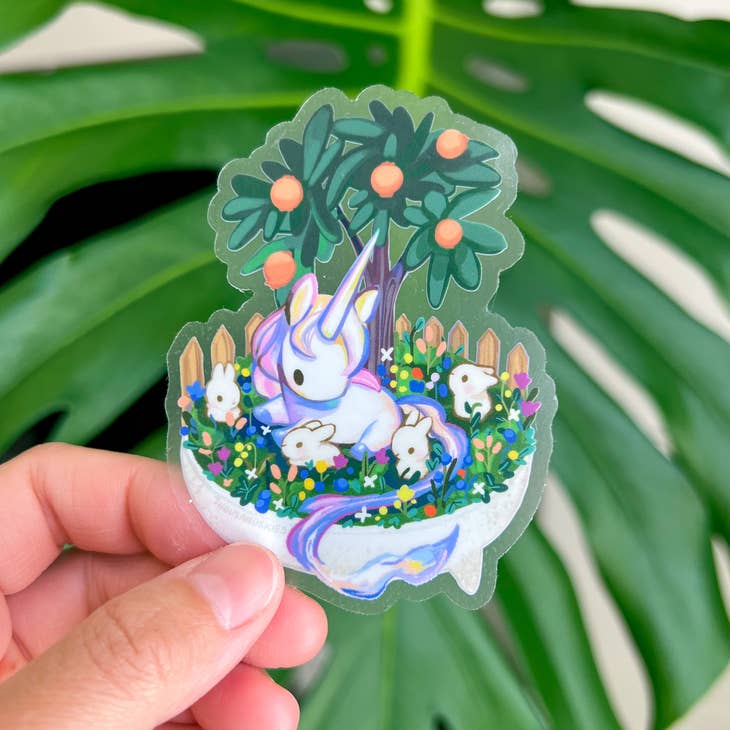 Thousand Skies - Wholesale Sticker - Vinyl Sticker (Transparent) Bonsai Garden - Unicorn