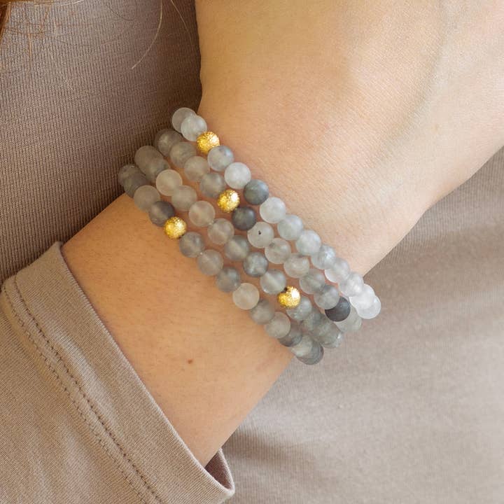 Lenny & Eva - Wholesale Beaded Bracelet - Gemstone Bracelet-Cloudy Quartz, 6mm
