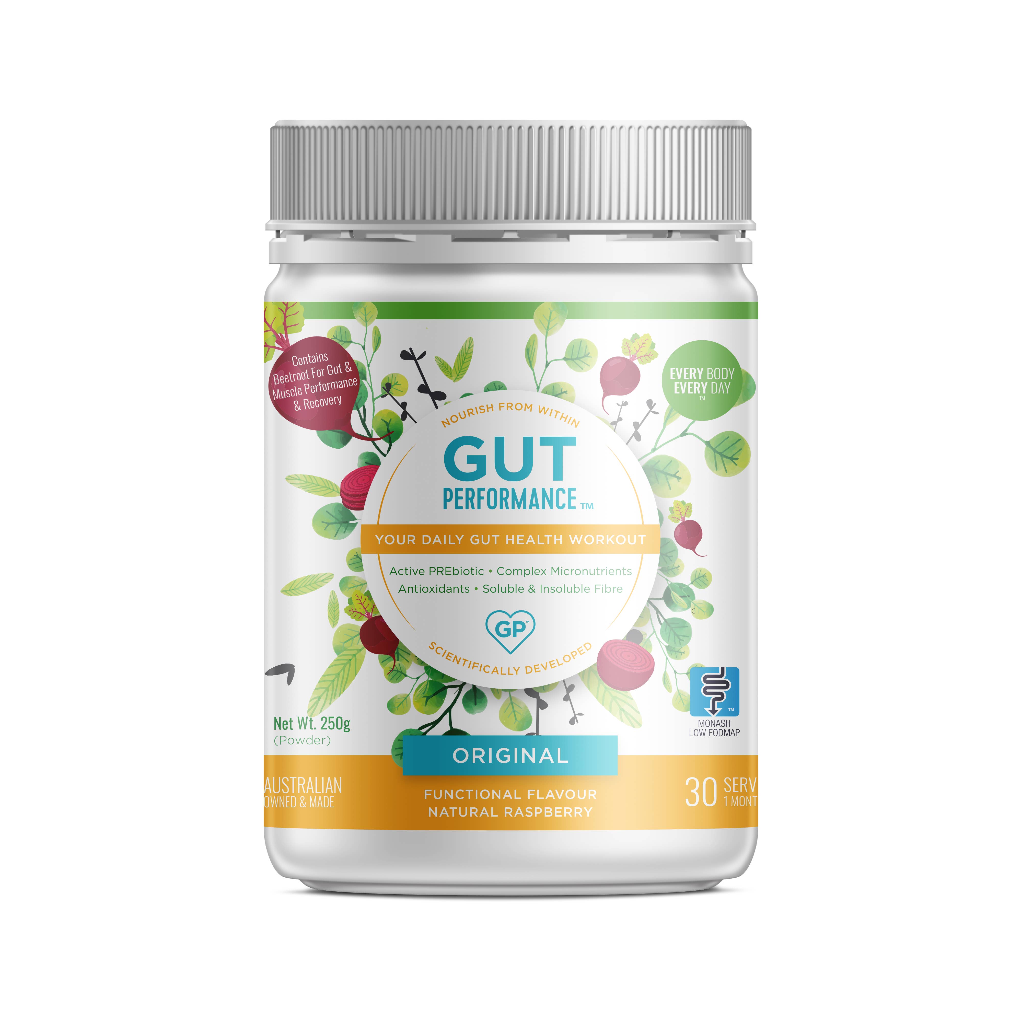 Gut Performance – wholesale Powdered health drink – Gut Performance Original Raspberry Carton 12 Tubs