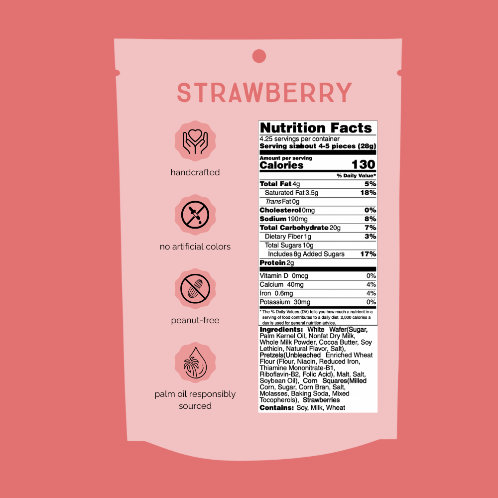 Chunk Nibbles - Wholesale Pretzels - Strawberry Chunk Nibbles 4.25oz Pouch4