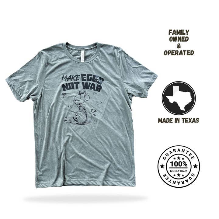 The Chicken Bawks - Wholesale Screen Printed T-Shirt - Unisex - Make Eggs Not War3