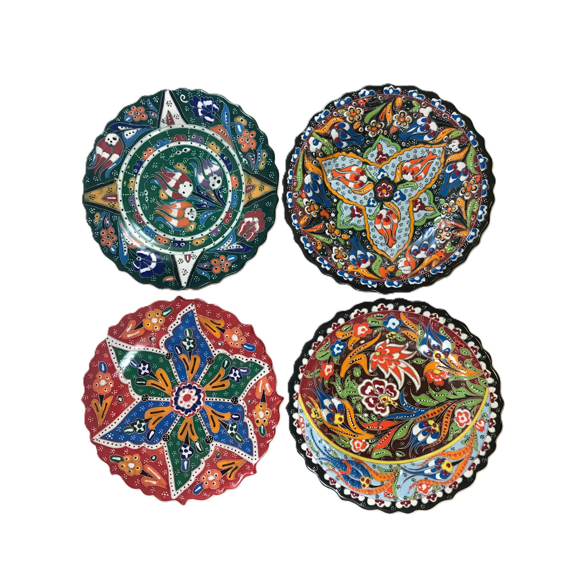 Import Corner – wholesale Decorative plate/dish/bowl – 39307: 7" ROUND CERAMIC EMBOSSED PLATE3