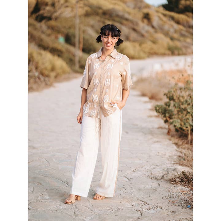 Beige Isla Bonita By SIGRIS São Paulo Pants for wholesale on Faire