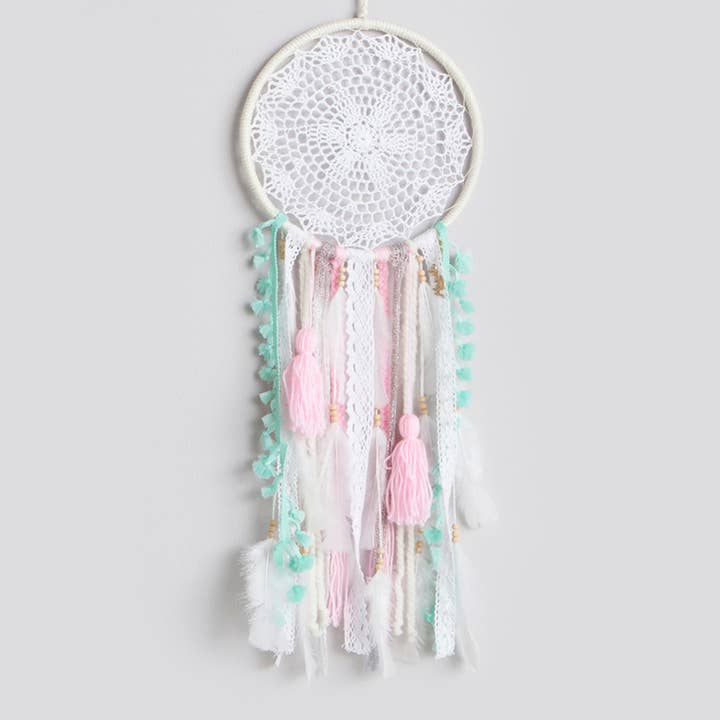 DREAMCATCHER MEDIUM WHITE WITHBOHO DÉCOR, WALL HANGING Dream for wholesale by MANIK