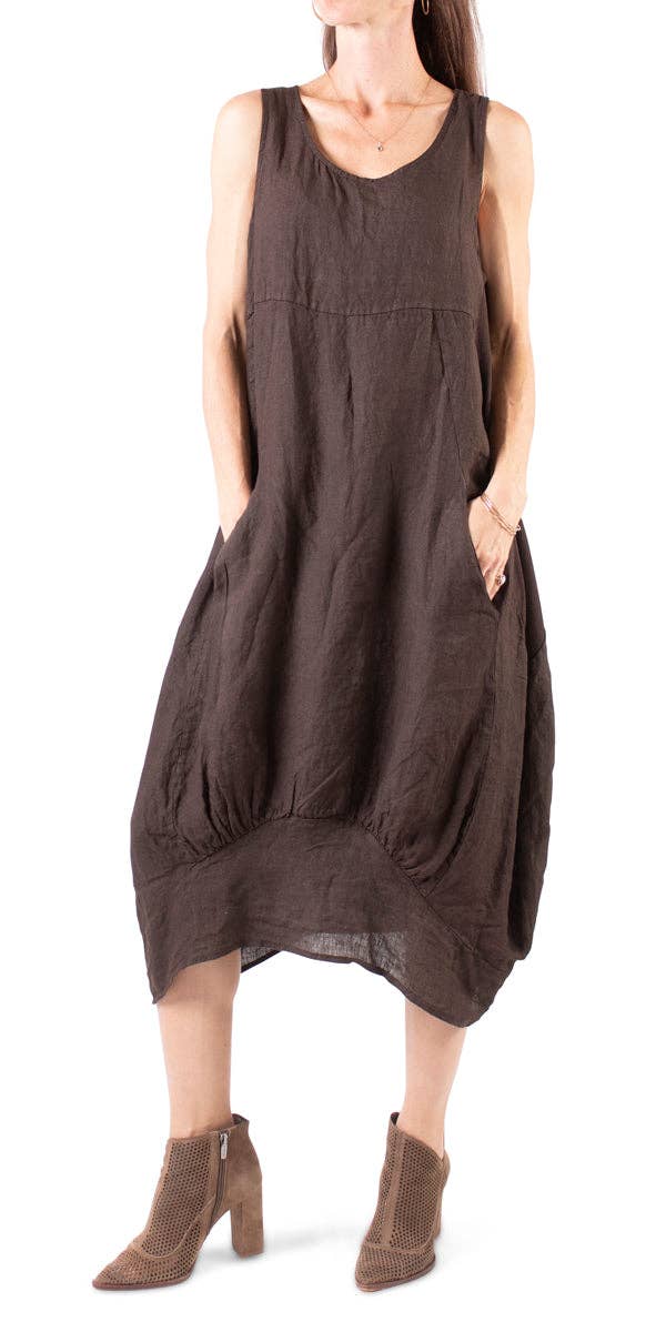 Gigi Moda - Wholesale Dress - Women's - Pure Linen Sleeveless Dress33