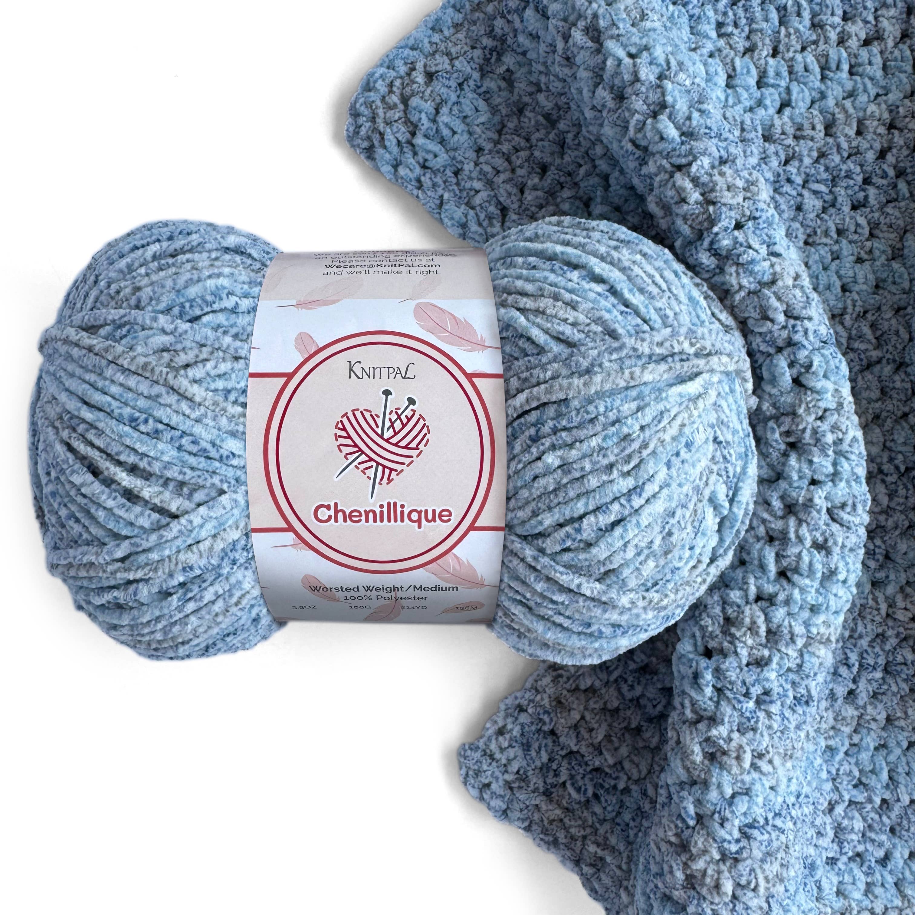 KnitPal - Wholesale Yarn - Chenillique Velvet Chenille Crochet Yarn - Worsted Weight 46