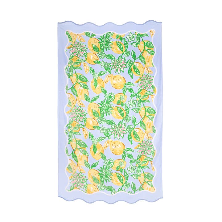 Lilly Pulitzer by Lifeguard Press - Wholesale Beach Towel - Scalloped Beach Towel, Make Lemonade0