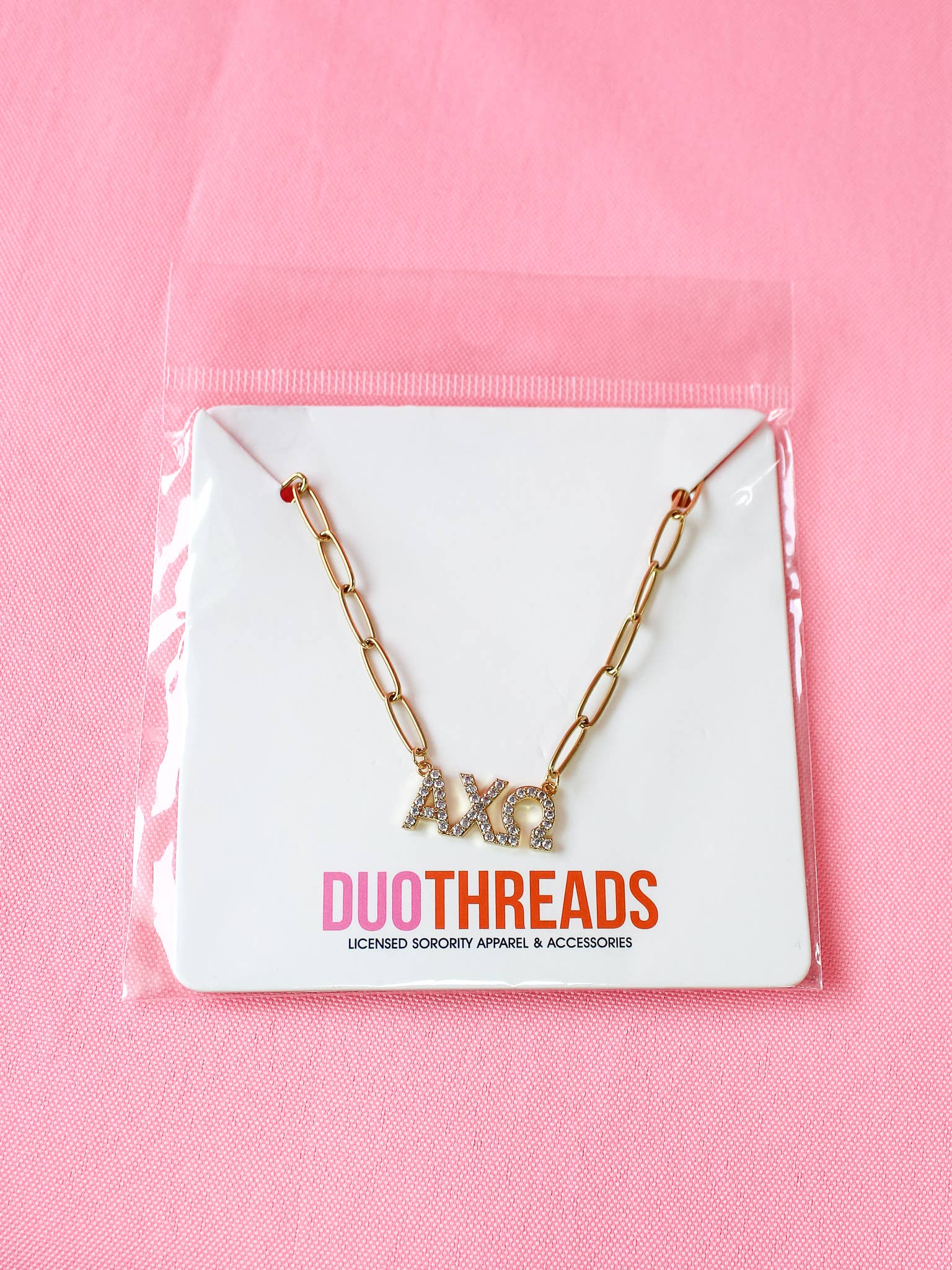 Duo Threads - Wholesale Pendant/Charm Necklace - Rhinestone Sorority Necklace0