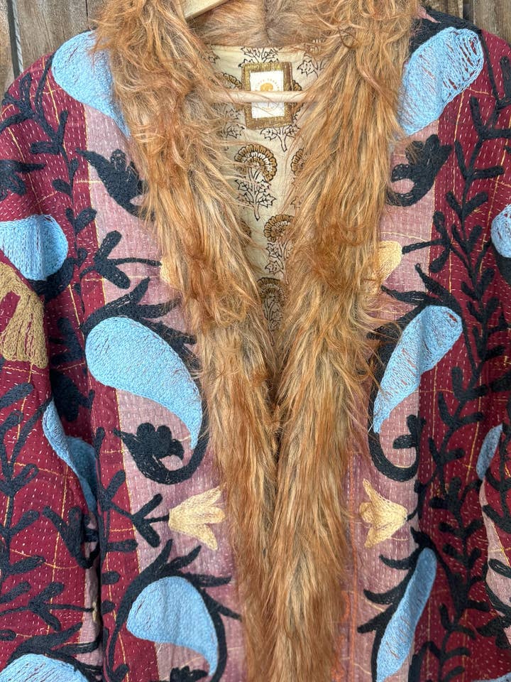Wylder Trading Company - Wholesale Fur/Faux Fur Coat - Women's - Canyon Bloom Coat 027 (Long-Length) | Penny Lane Style Boho3