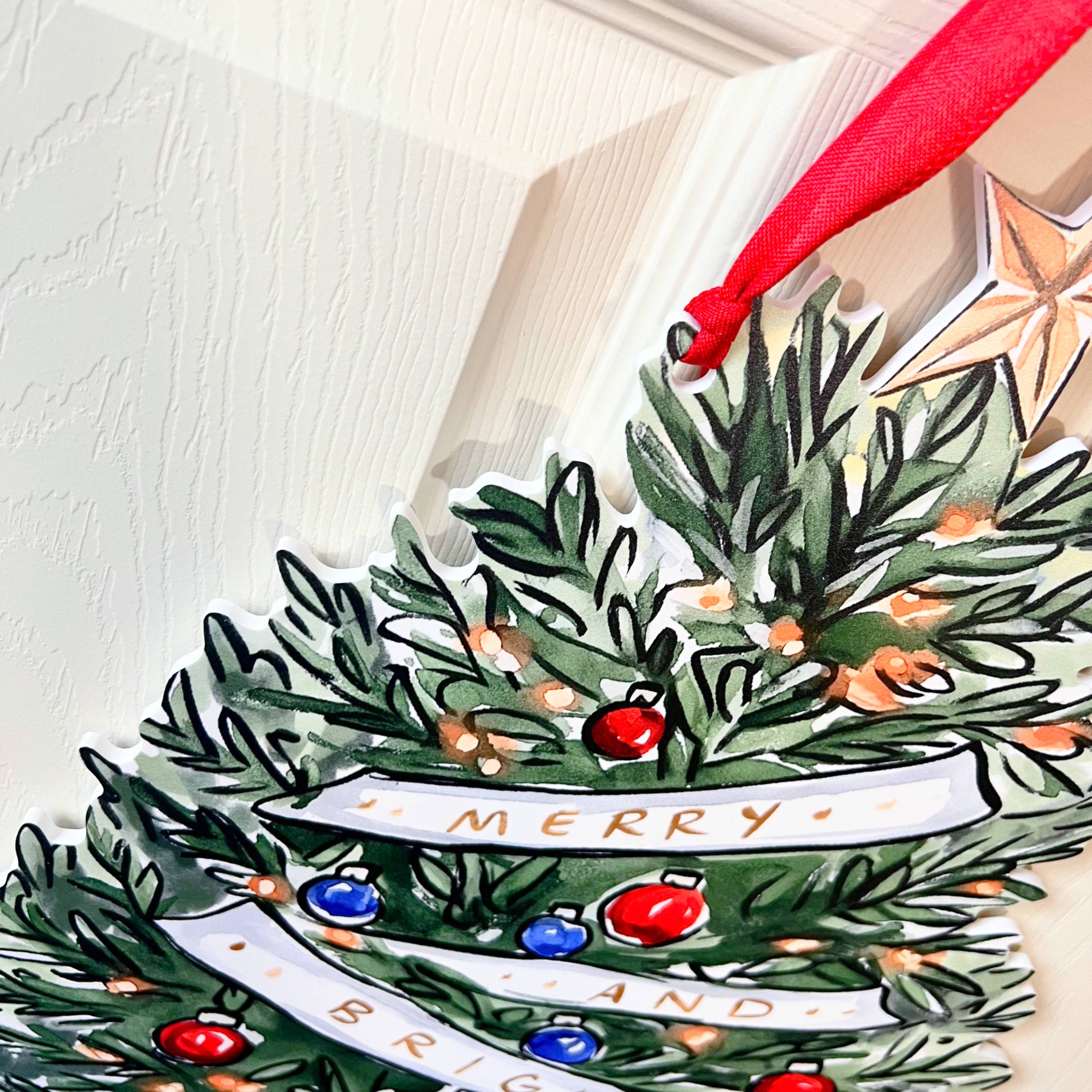 Home Malone - Wholesale Door Hanger - Merry & Bright Christmas Tree Door Hanger-Tis The Season 3