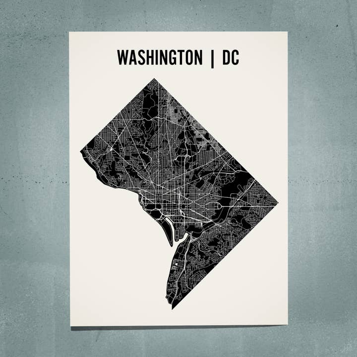 Washington DC Map Art for wholesale by Mr City Printing