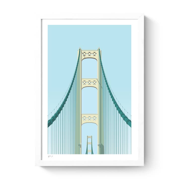 Mackinac Bridge Art Print for wholesale by Roo Kee Roo