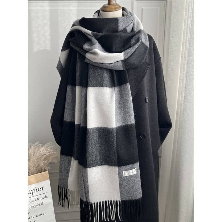 ShieldChic - Wholesale Scarf – Women's - Plaid Fringe Shawl Scarf