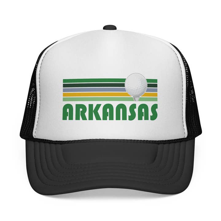 Arkansas Retro Golf Trucker Hat for wholesale by Hey Mountains