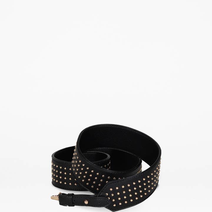 Fenella Smith London - Vente Sangle pour sac – femme - Courroie de sac noire cloutée2