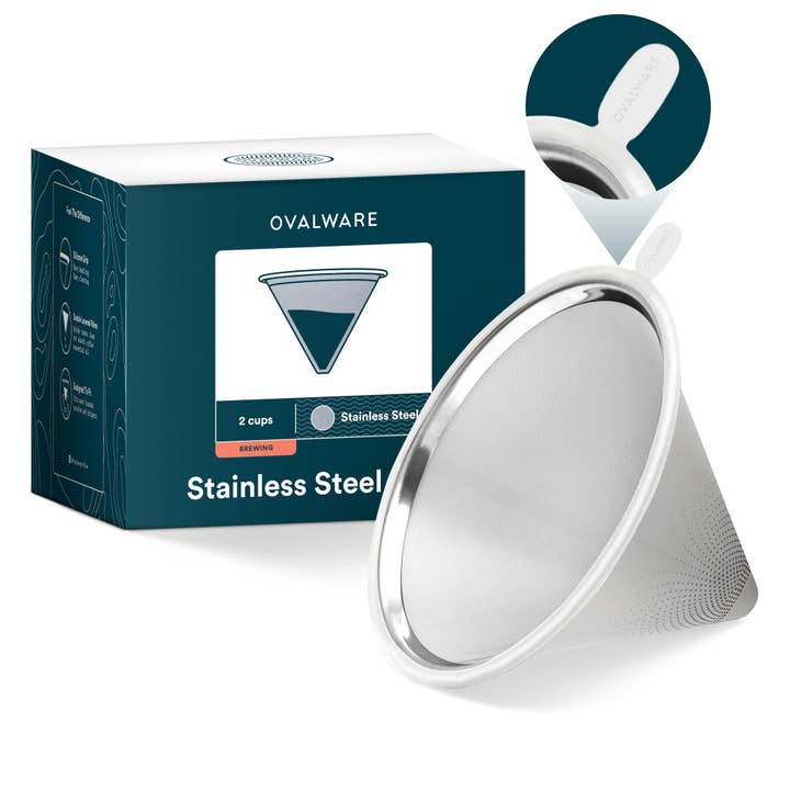 Paperless Stainless Steel Pour Over Coffee Filter for wholesale by Ovalware