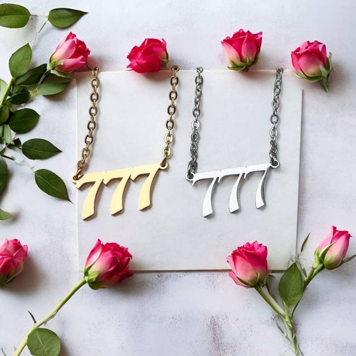 777 Angel Number Necklace- Angel Number for Personal Growth & Development for wholesale by Mindful Intentions®