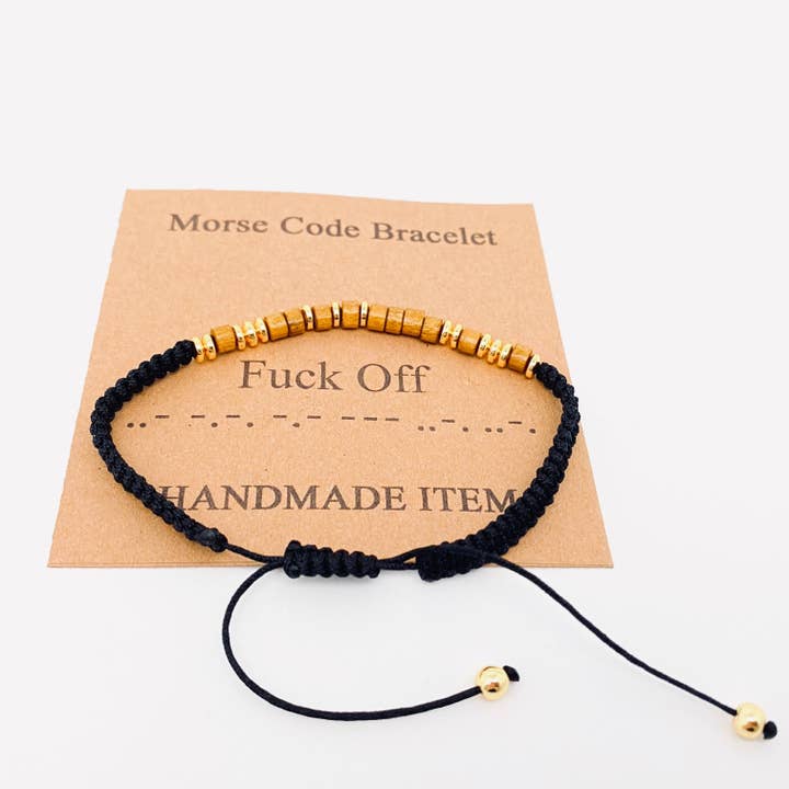 Mio Queena - Wholesale Beaded Bracelet - Handmade Wooden Beaded Morse Code Bracelets