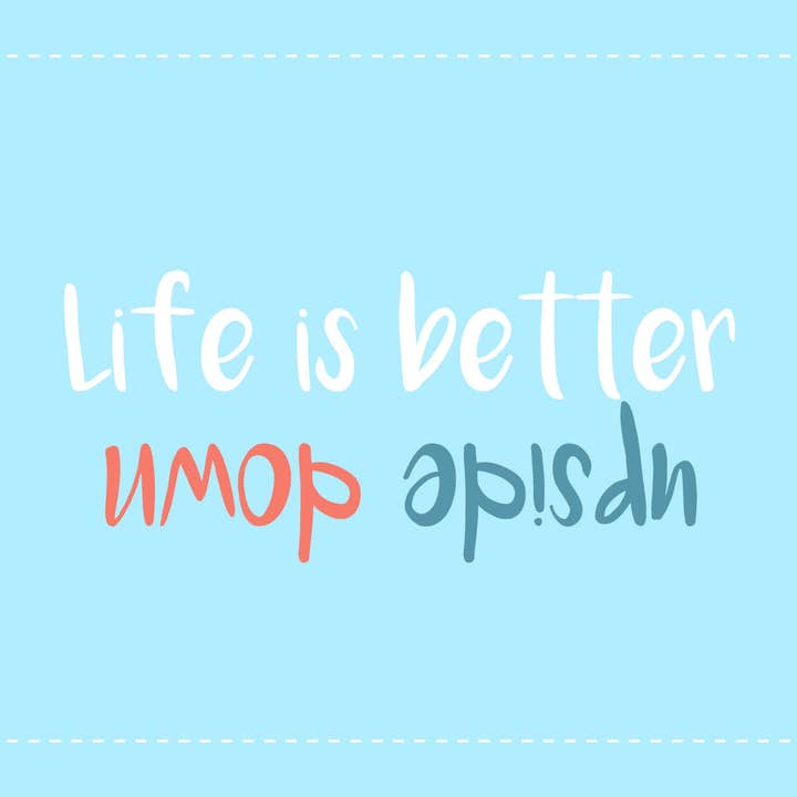 Sport Postcard Life is better upside down SP0088 for wholesale by Sportpostcards