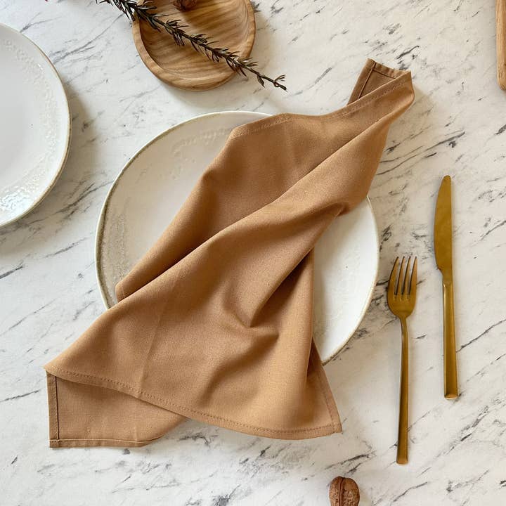 Leinenservietten-SET in Goldbraun - Cocktail Mittagessen Abendessen für den Großhandel von Touchable Linen