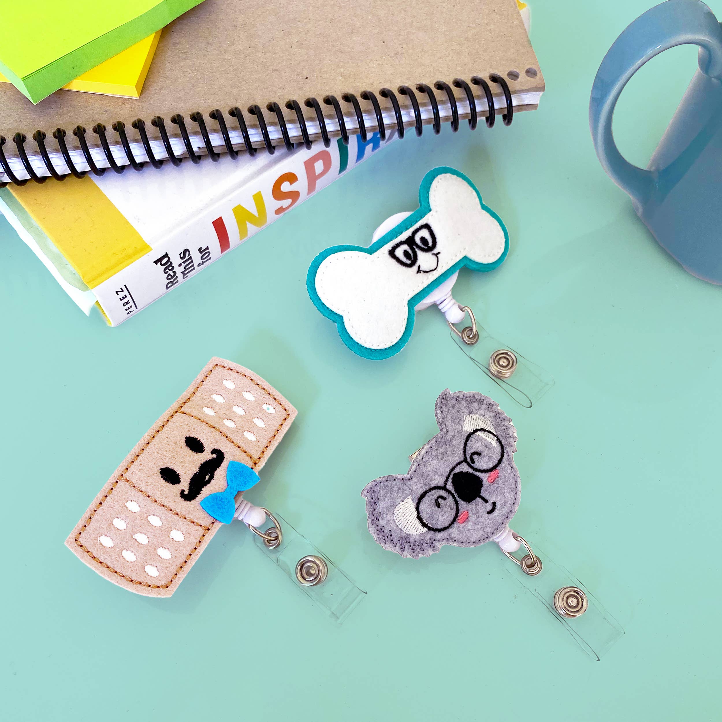 Nurseology - Wholesale Badge Accessory - Women's - Blue Bowtie Bandage | Nurse Badge Reel Holder4