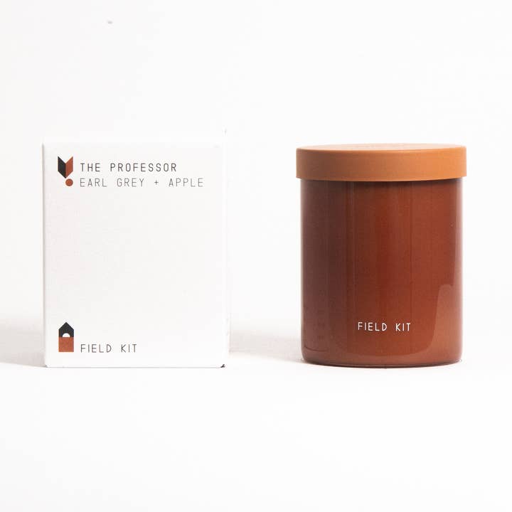 De Professor - Earl Grey + Appel - 8oz Glazen Kaars voor wholesale door Field Kit