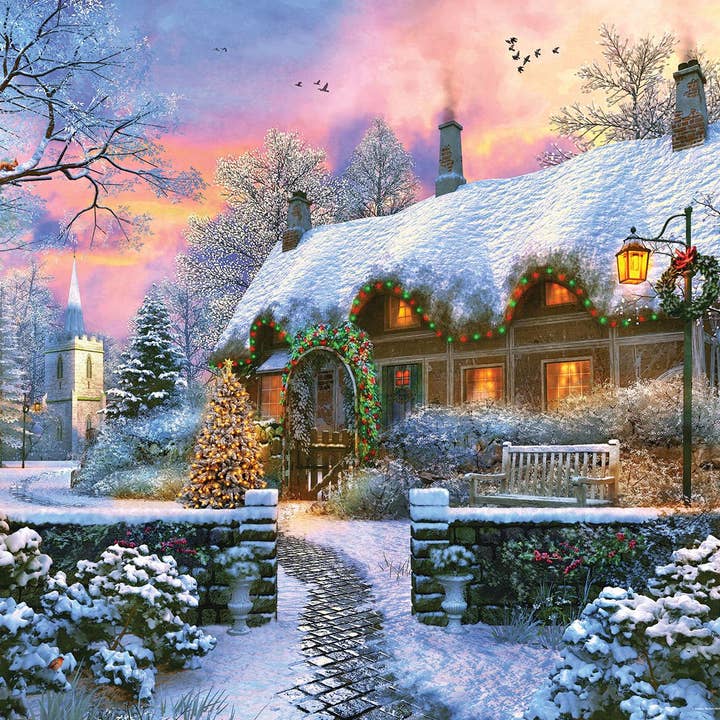 Casse-tête 1000 pièces Christmas Cottage pour la vente par Springbok Puzzle