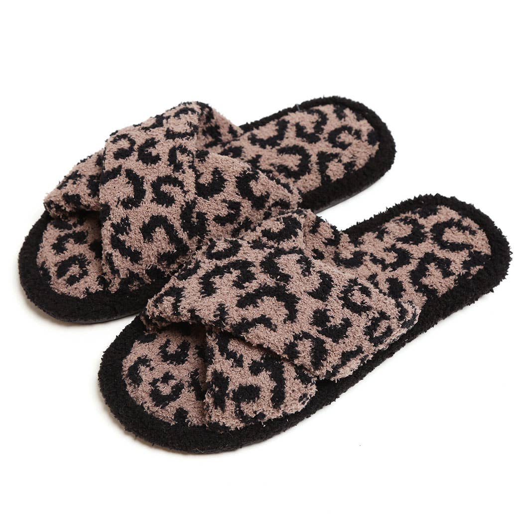 Fashion City - Wholesale Slippers - Women's - Luxury Soft Crossover Leopard Pattern Slipper2