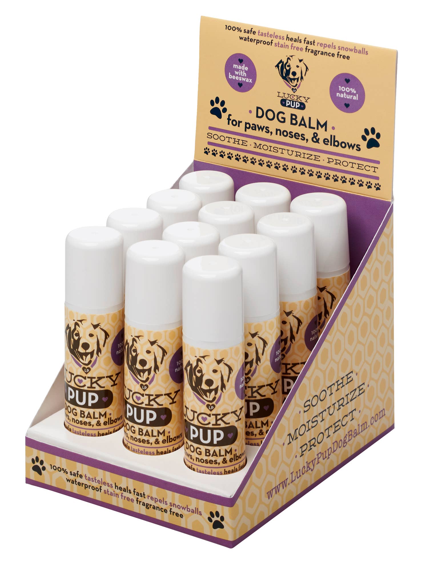 Lucky Pup, LLC - Venta al por mayor Bálsamo - Perros - Tubo giratorio de bálsamo para perros Lucky Pup1