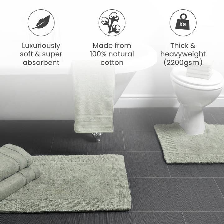 Allure Bath Fashions - Wholesale Bath Mat - Elegance Reversible Bath Mat - Heavyweight 100% Cotton