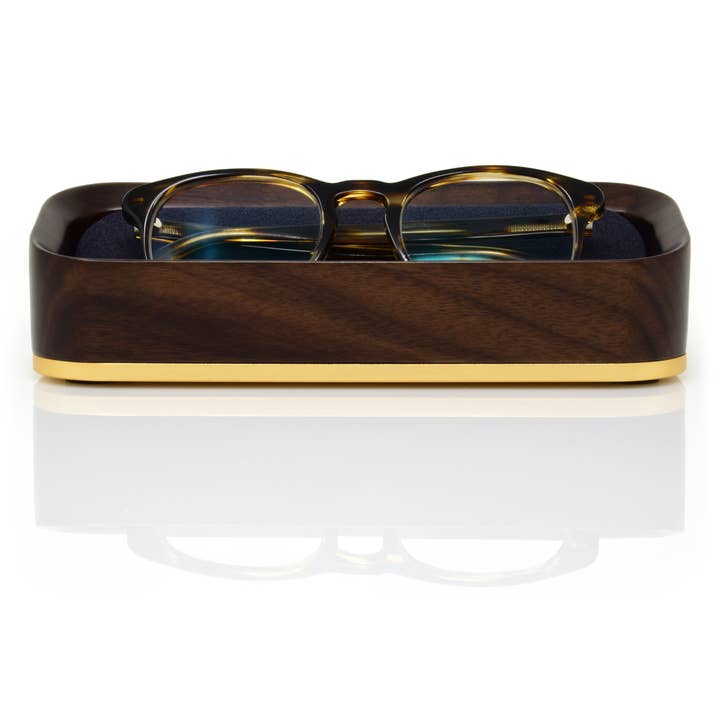 Italico - Luxury Glasses Valet (Brown Walnut/Brass) for wholesale by Orommé